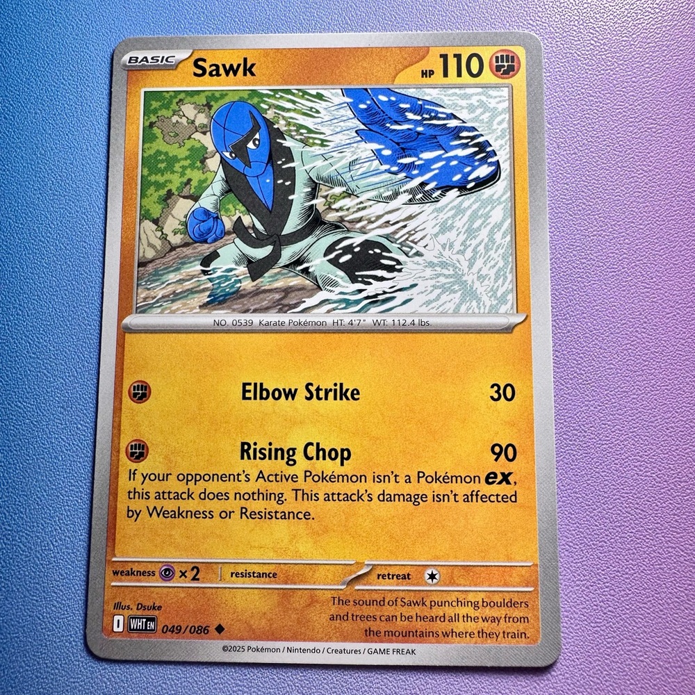 sawk - 049/086 (uncommon) — pokemon: white flare
